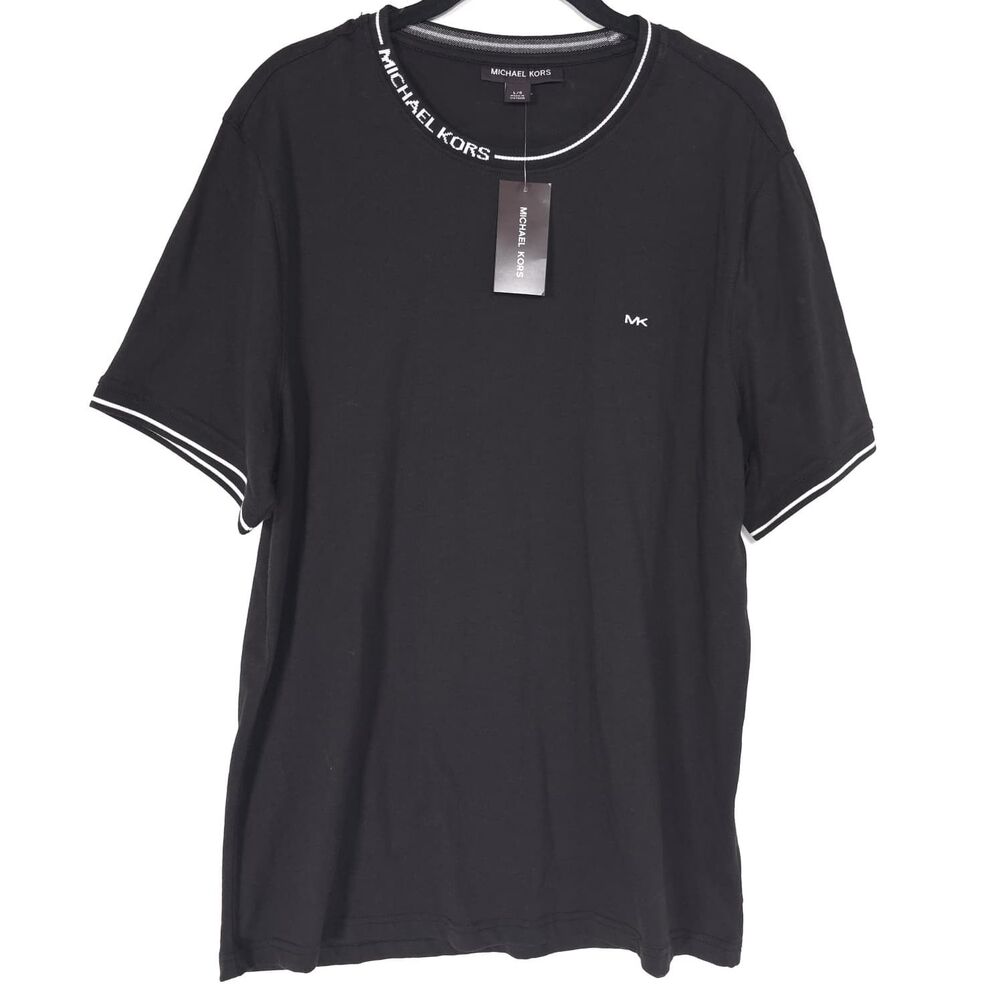 MICHAEL KORS Mens New T-Shirt LARGE 100% Cotton Crew Neck‎ Tee Casual